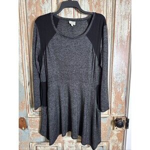 Niche Nilgun Derman ~ Art to Wear SIZE XL Black With Silver Threads Tunic